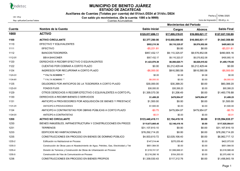 Imagen de CUENTAS CON SALDOS MOVIMIENTOS ACUMULADOS 1