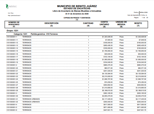 Imagen de LIBRO DE INVENTARIOS DE BIENES MUEBLES E INMUEBLES
